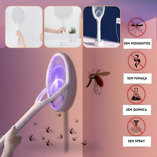 Raquete Elétrica + Armadilha para Mosquitos