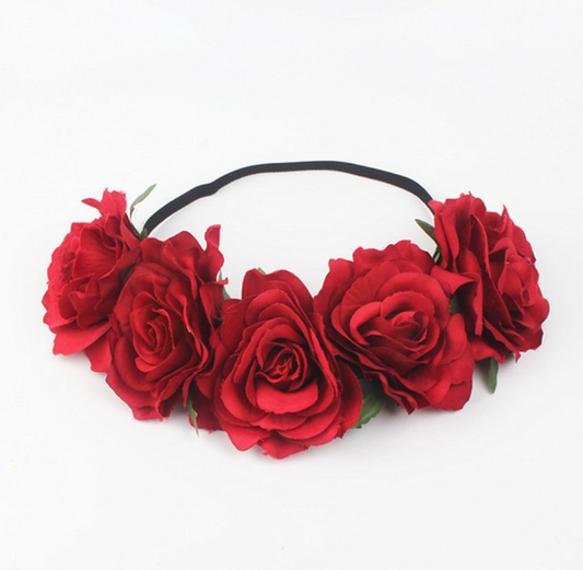 Acessório Flores Vermelhas Infantil. (Halloween Esqueleto)