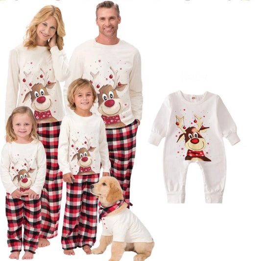 Pijama Rena Natal Familiar Infantil Bebê