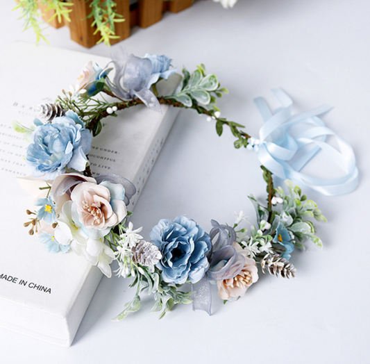 Acessório Flores Azuis Cabelo (Cinderela)