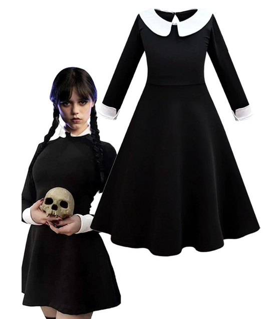 Wandinha Addams Vestido Curto - Wednesday Adulto
