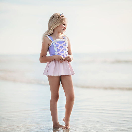Moda Praia Maiô Rapunzel Disney Kids
