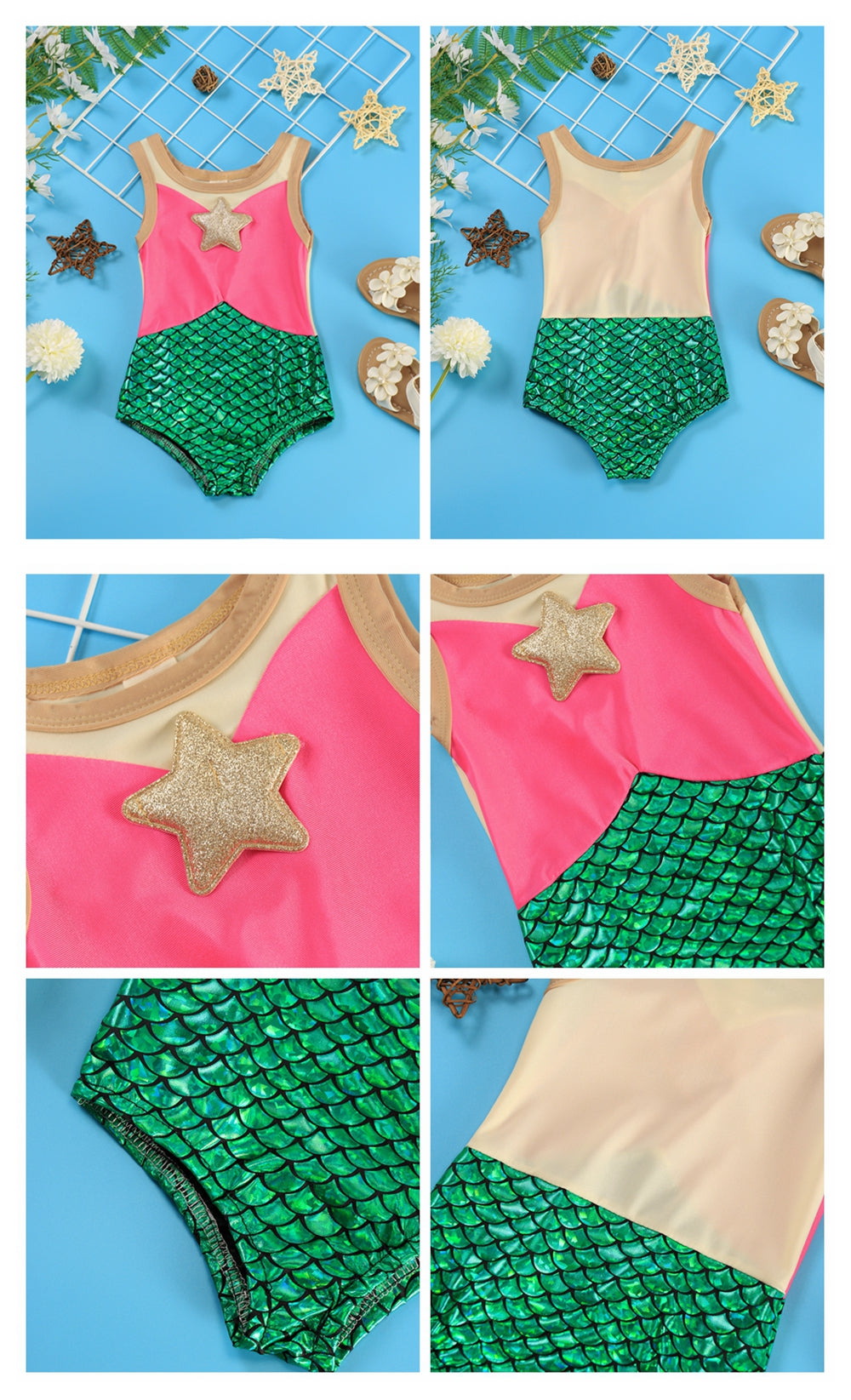 Moda Praia Maiô Ariel Disney Kids