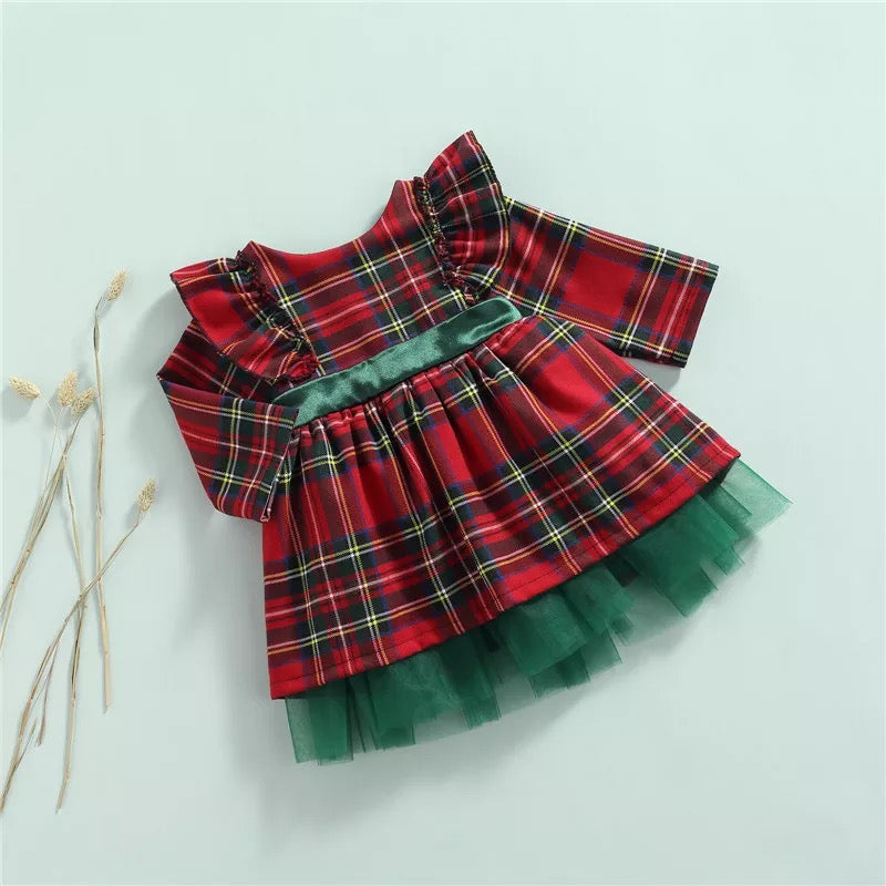 Vestido Xadrez Natal Infantil Kids