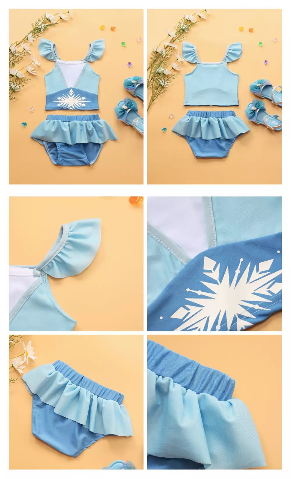 Moda Praia Conjunto Elsa Frozen Disney Kids