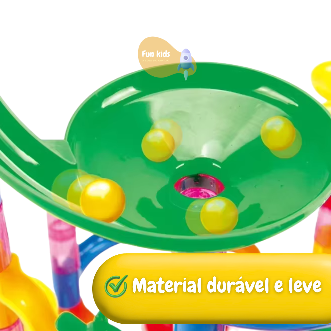 Montanha Russa de Bolinhas – Pista de Bolinhas 3D Educativa (50 a 133 peças)