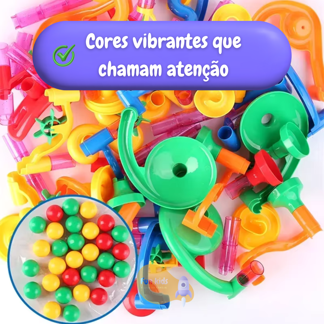 Montanha Russa de Bolinhas – Pista de Bolinhas 3D Educativa (50 a 133 peças)