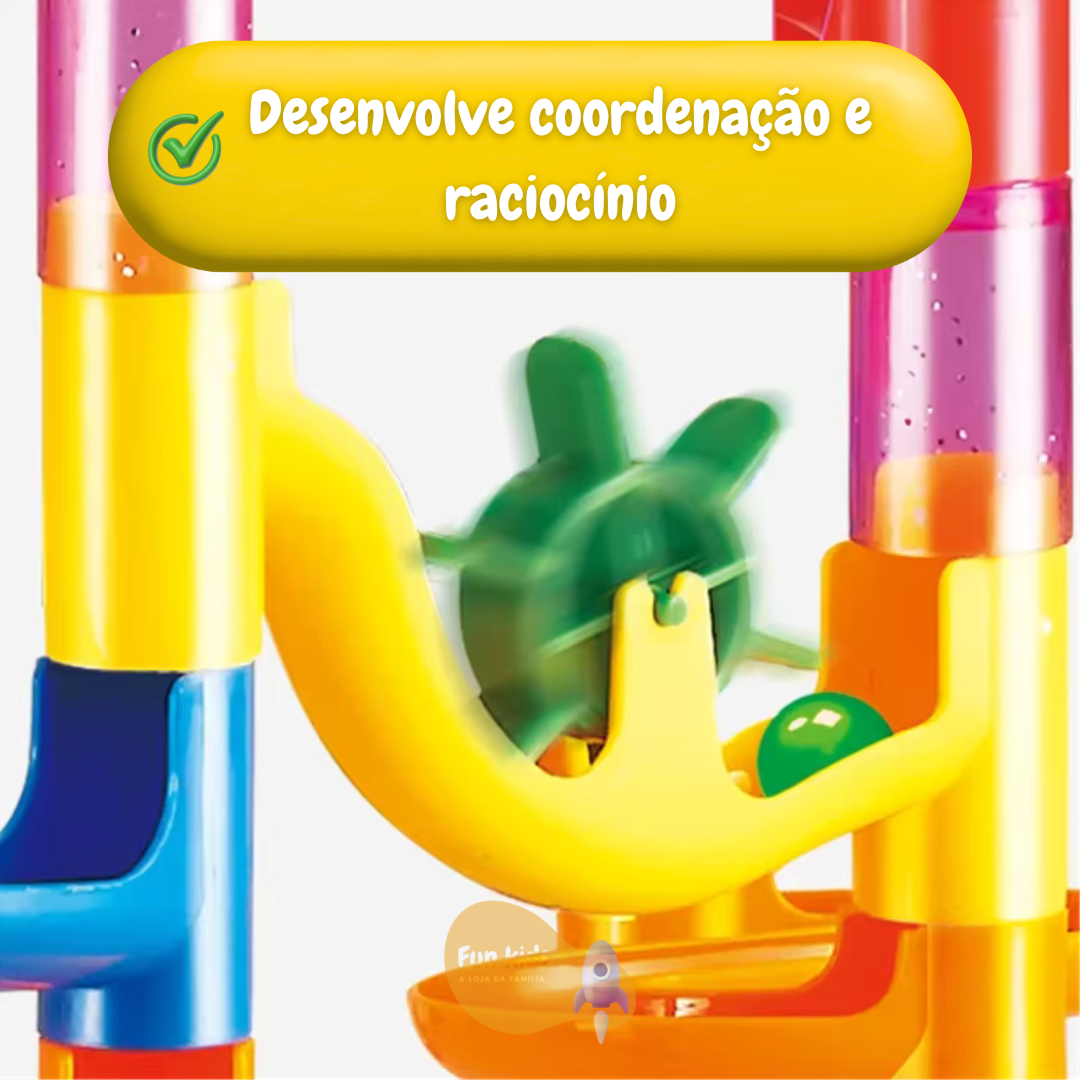 Montanha Russa de Bolinhas – Pista de Bolinhas 3D Educativa (50 a 133 peças)