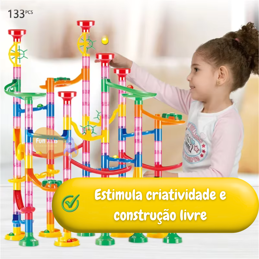 Montanha Russa de Bolinhas – Pista de Bolinhas 3D Educativa (50 a 133 peças)