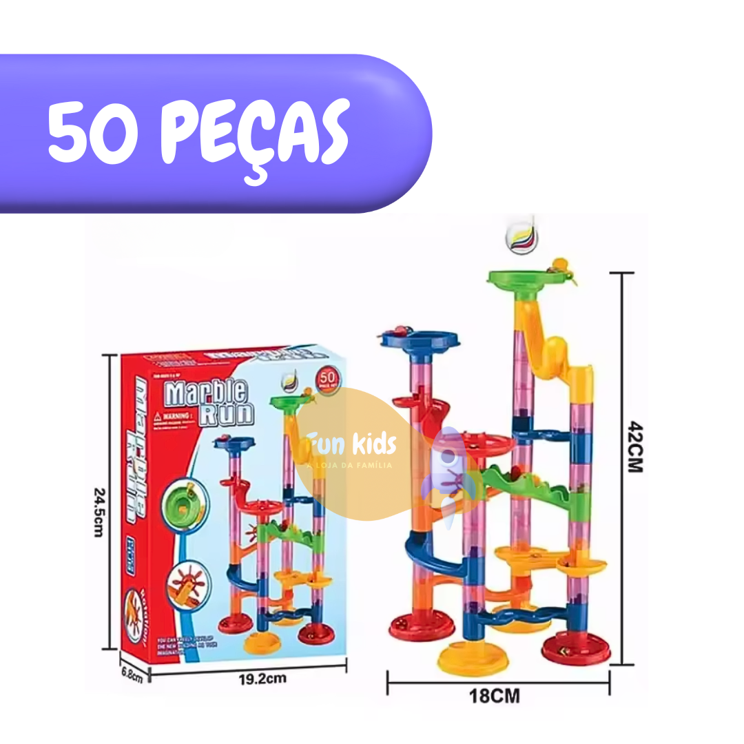 Montanha Russa de Bolinhas – Pista de Bolinhas 3D Educativa (50 a 133 peças)