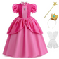 Vestido Princesa Peach Super Mario Bros Luxo