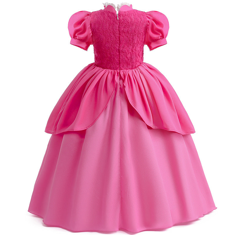 Vestido Princesa Peach Super Mario Bros Luxo