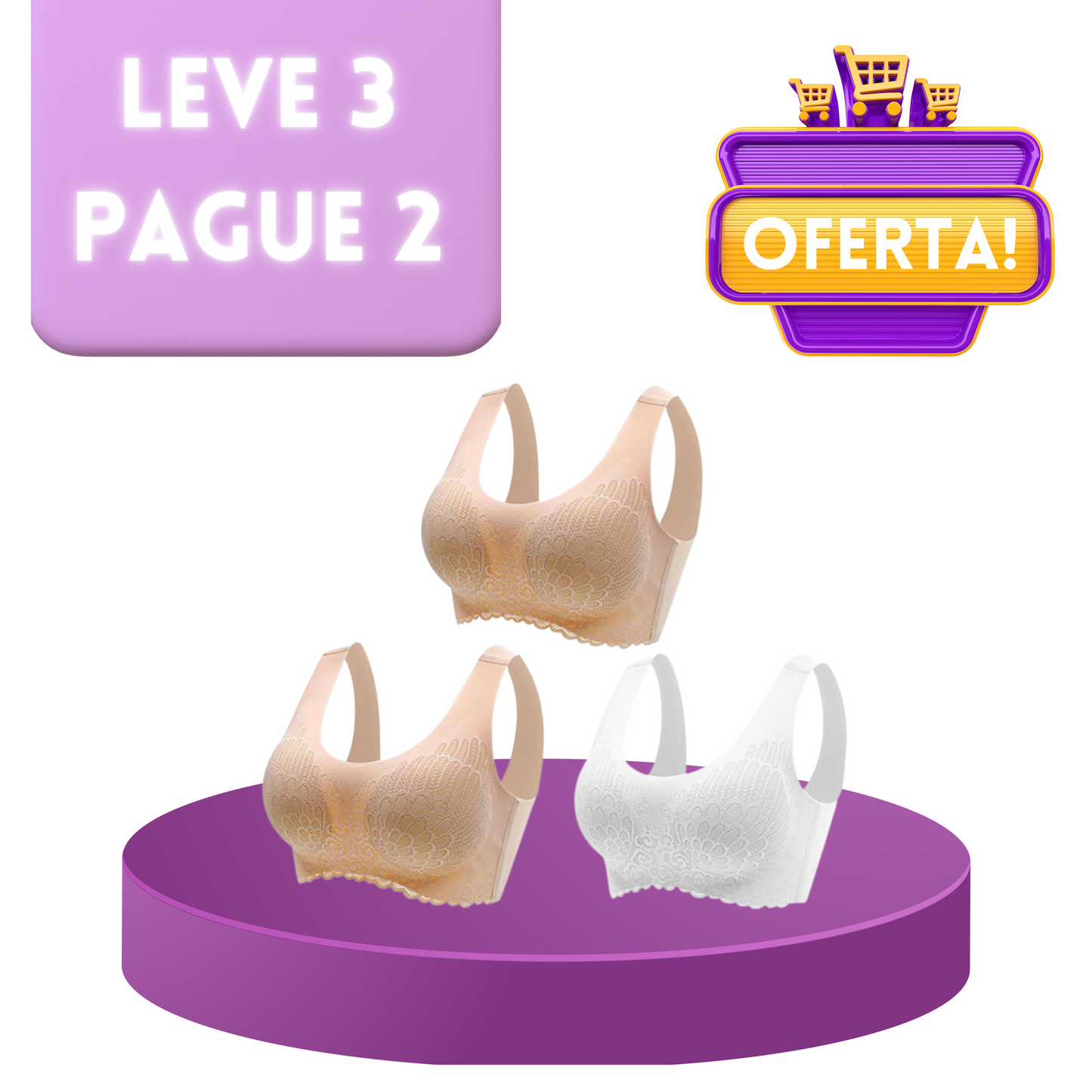 Combo Promocional Sutiã Nuvem - Sem costura não marca