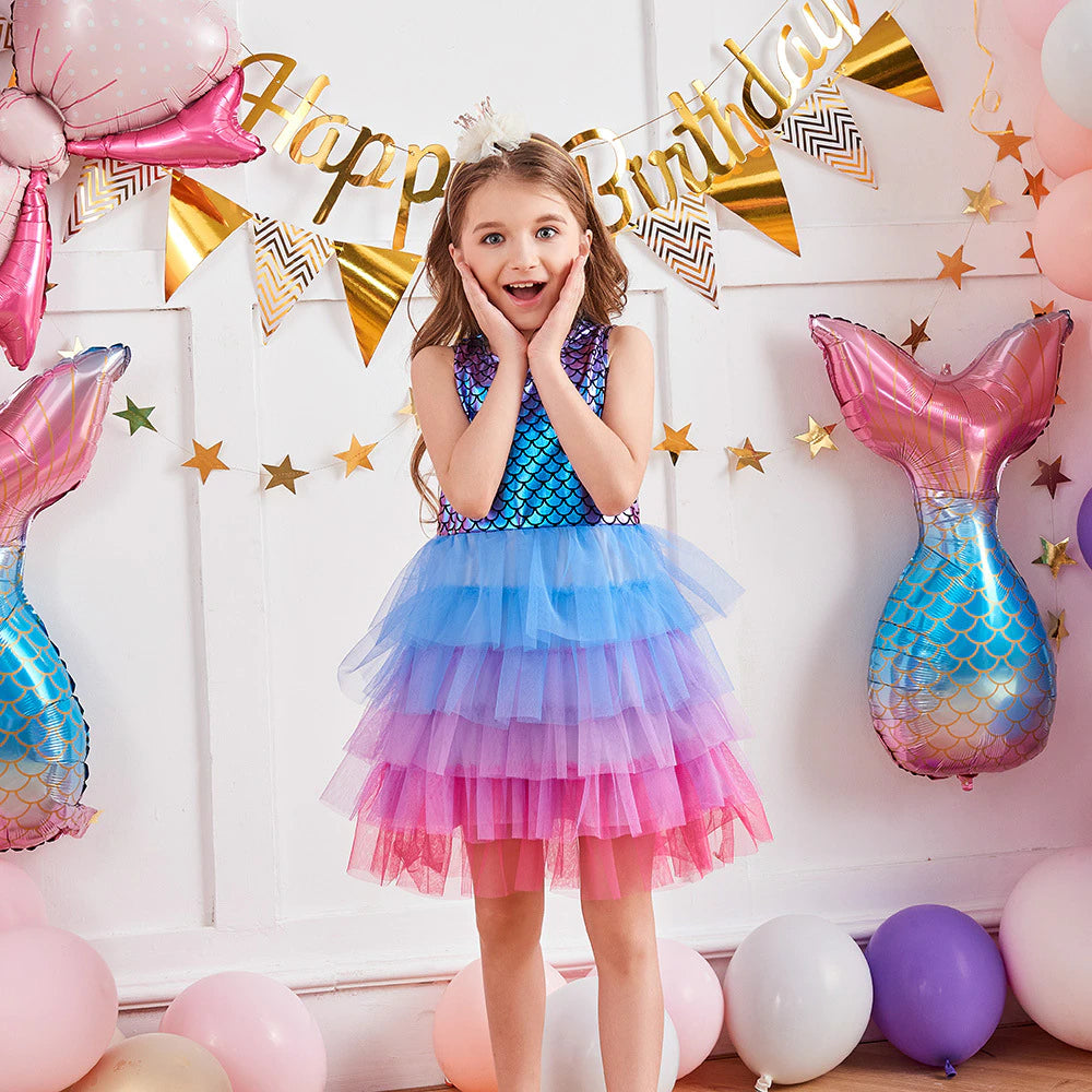 Vestido Sereia Ariel Premium Iluminada