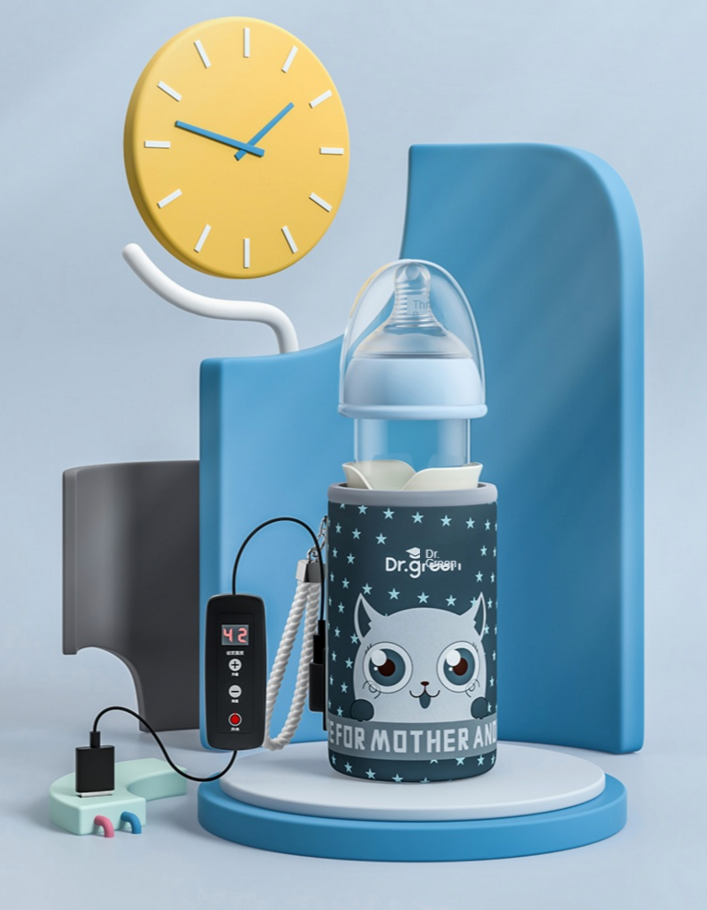 Aquecedor + Mamadeira Prática Flash Portátil Noturno 3 segundos - Top Tech