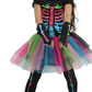 Fantasia Esqueleto Rainbow Halloween Familiar Menina