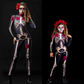 Fantasia Esqueleto Flores Halloween Luxo Familiar Menina