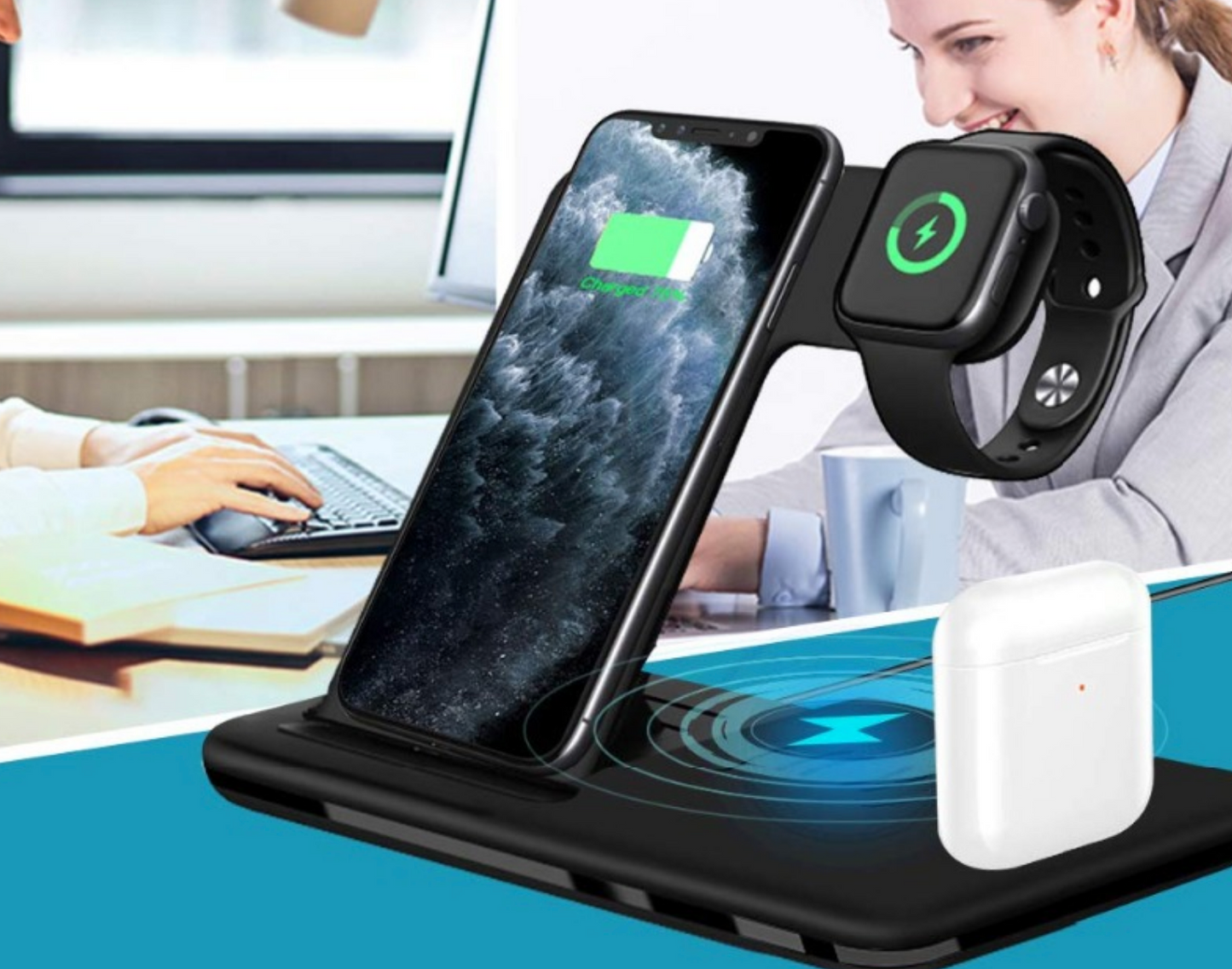 Base de carregamento 4 em 1 sem fio - Super Charger