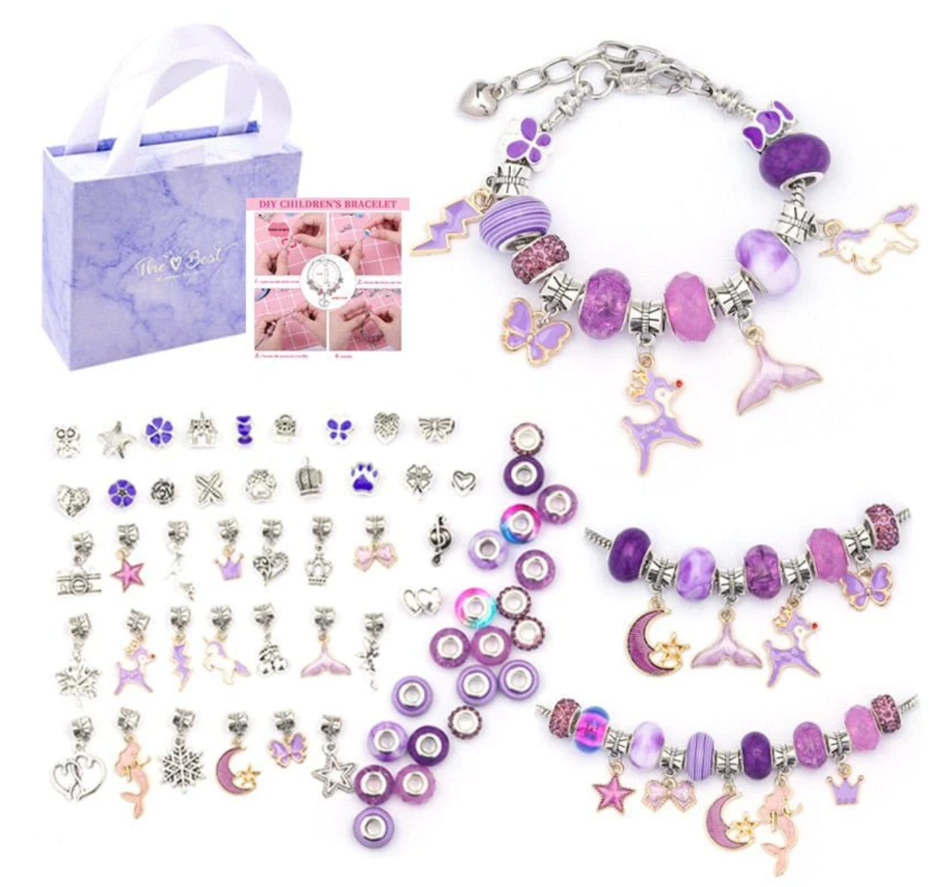 Kit DIY Pulseira 63 peças - Rainbow Creator