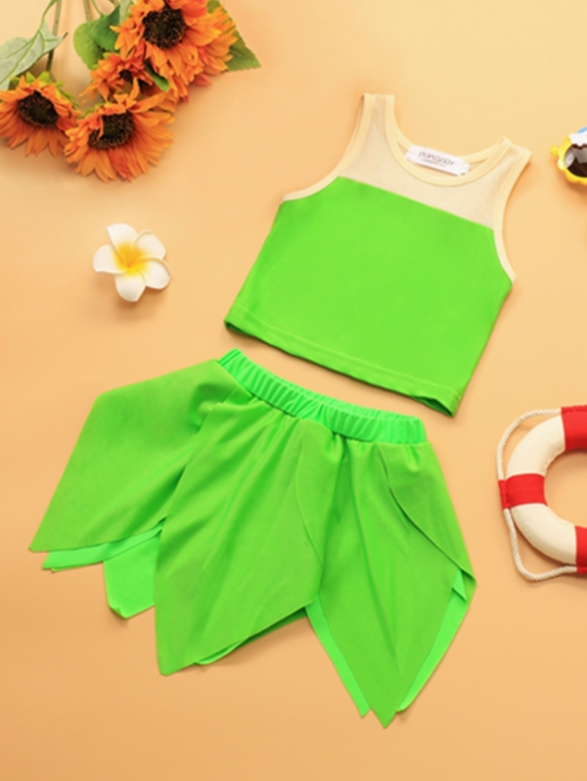Moda Praia Conjunto Tinker Bell Sininho Fada Kids