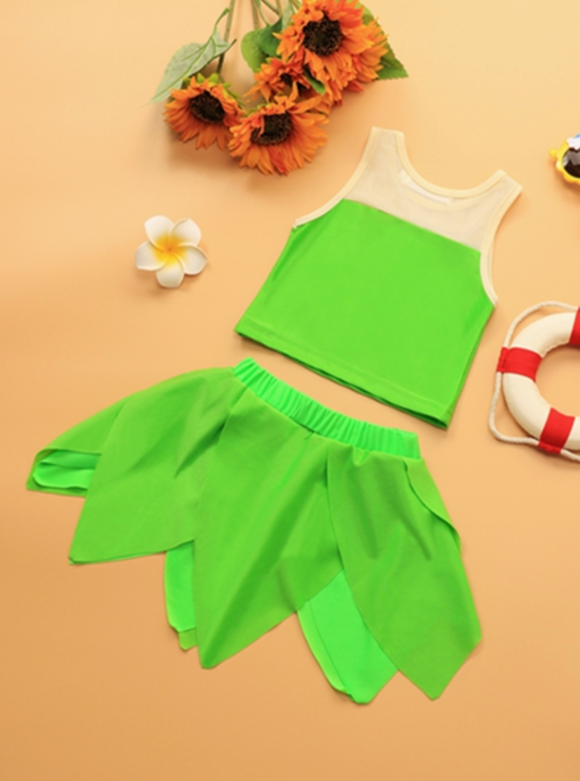 Moda Praia Conjunto Tinker Bell Sininho Fada Kids