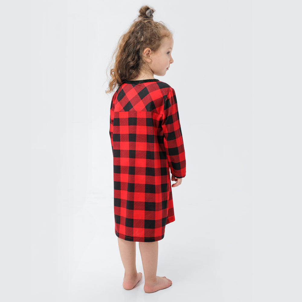 Pijama Xadrez Vermelho Natal Familiar Infantil Menina