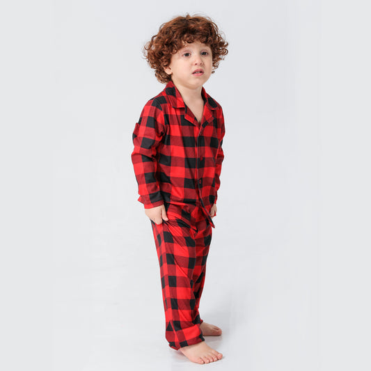 Pijama Xadrez Vermelho Natal Familiar Infantil Menino