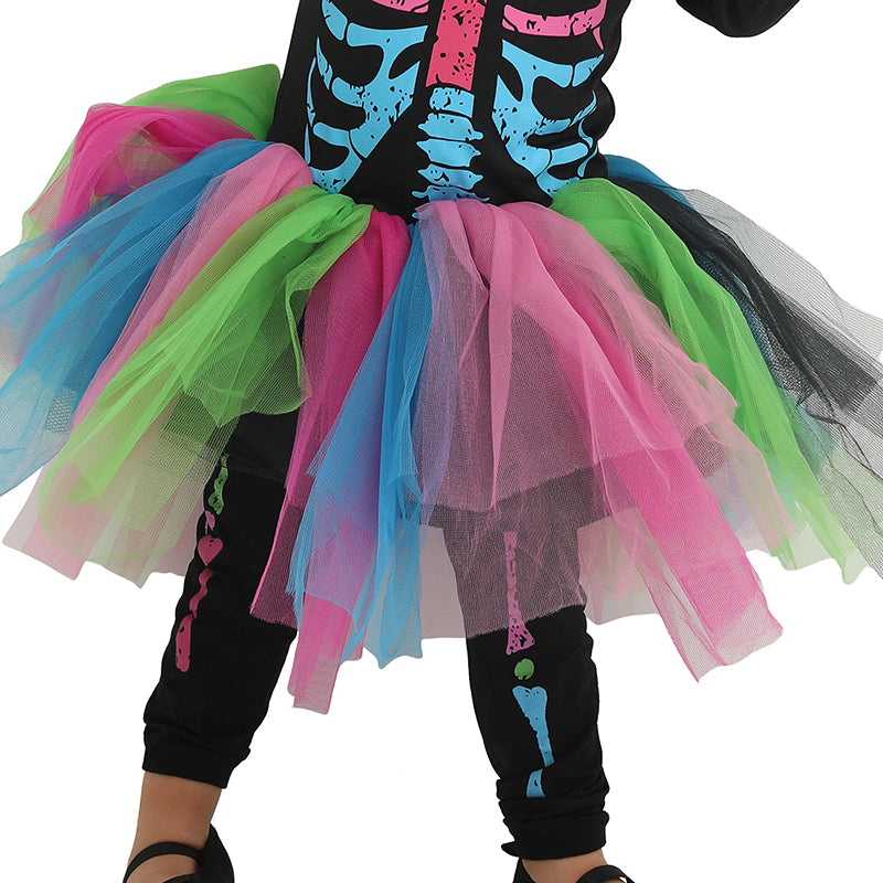 Fantasia Esqueleto Rainbow Halloween Familiar Baby