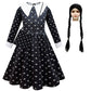 Wandinha Addams Vestido Preto Rodado - Wednesday