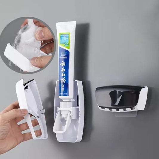 Conjunto de Porta Escova de Dentes e Dispensador de Creme Dental