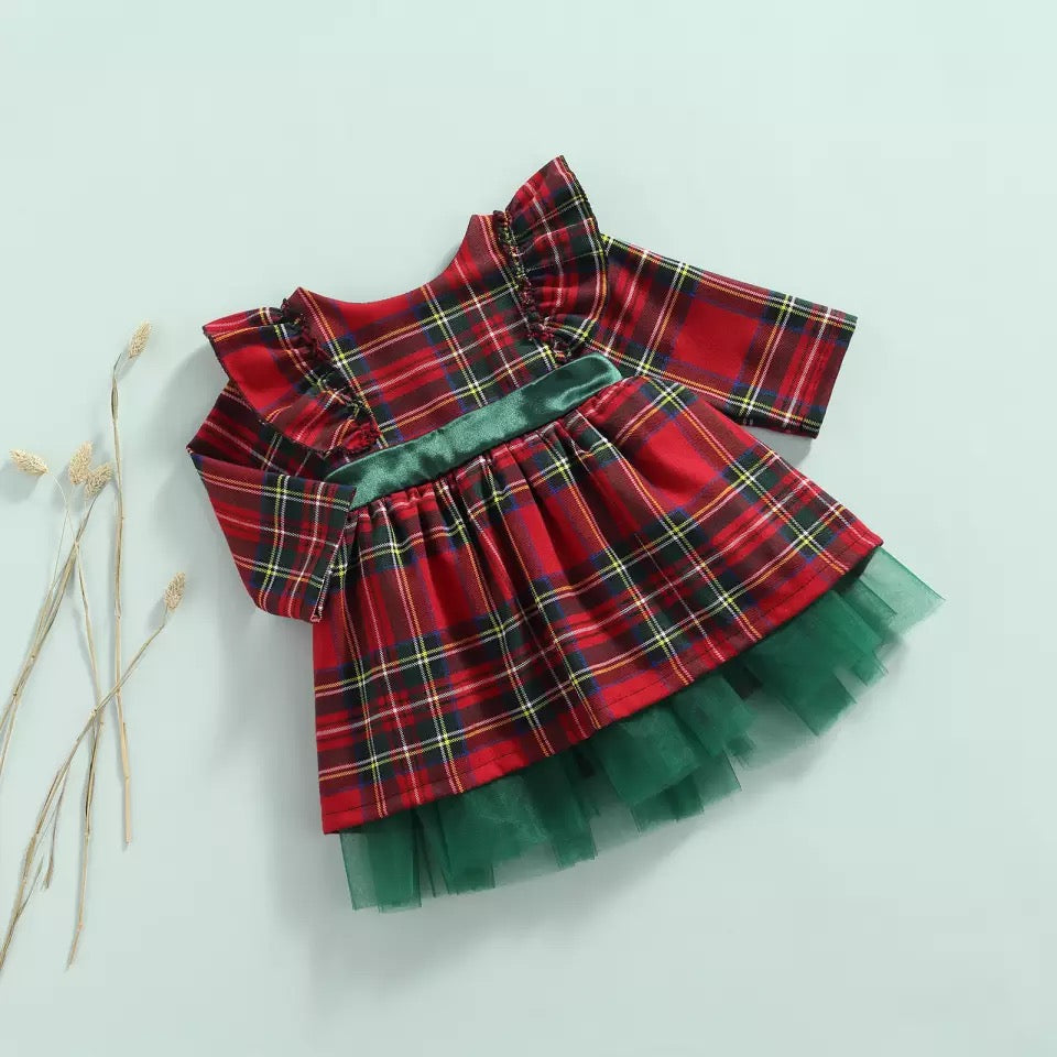 Vestido Xadrez Natal Infantil Kids