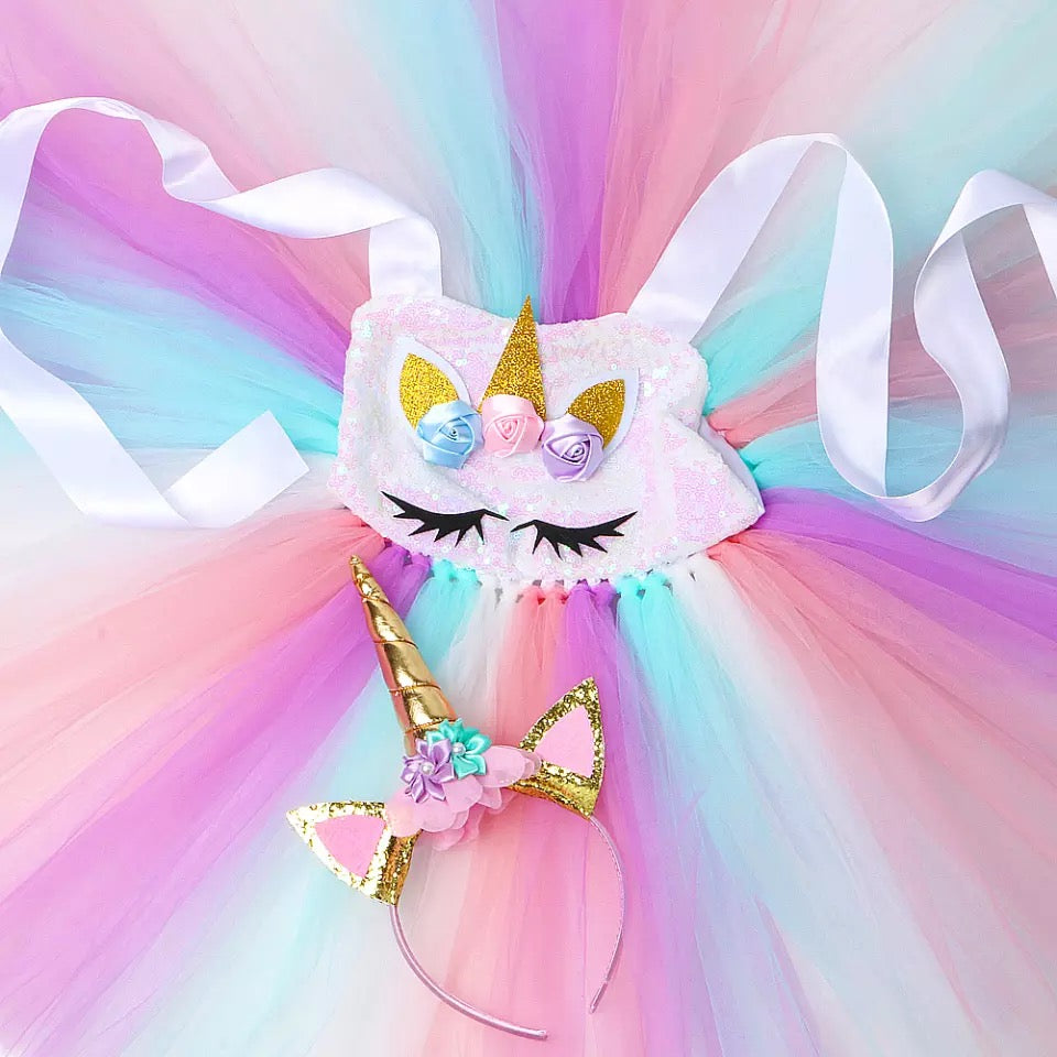 Fantasia Unicórnio Luxo Curta Iluminada