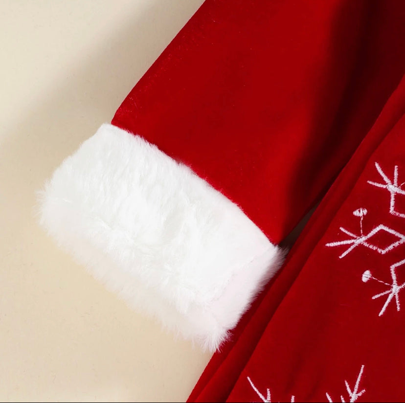 Vestido Veludo Natal Infantil Luxo