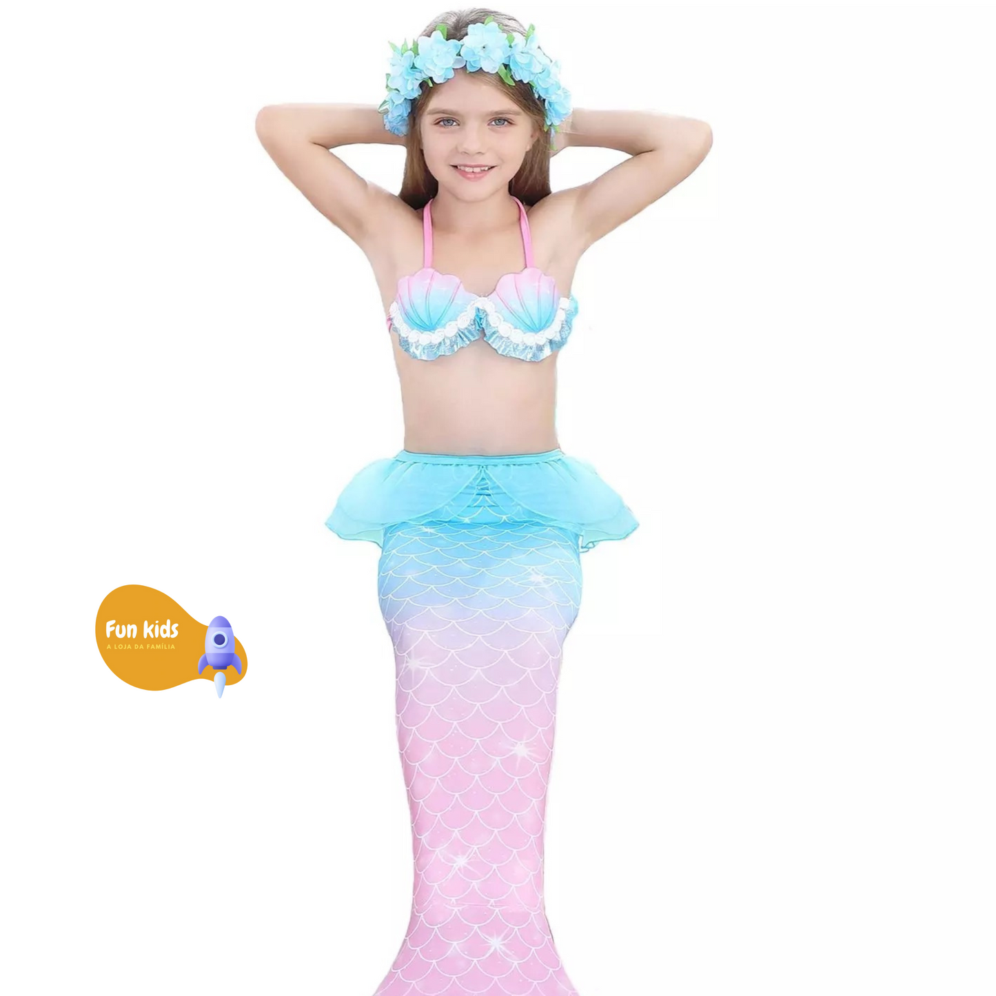 Moda Praia Biquíni Pequena Sereia Premium