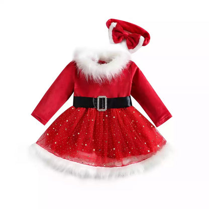 Vestido Natal Estrelado Luxo Kids