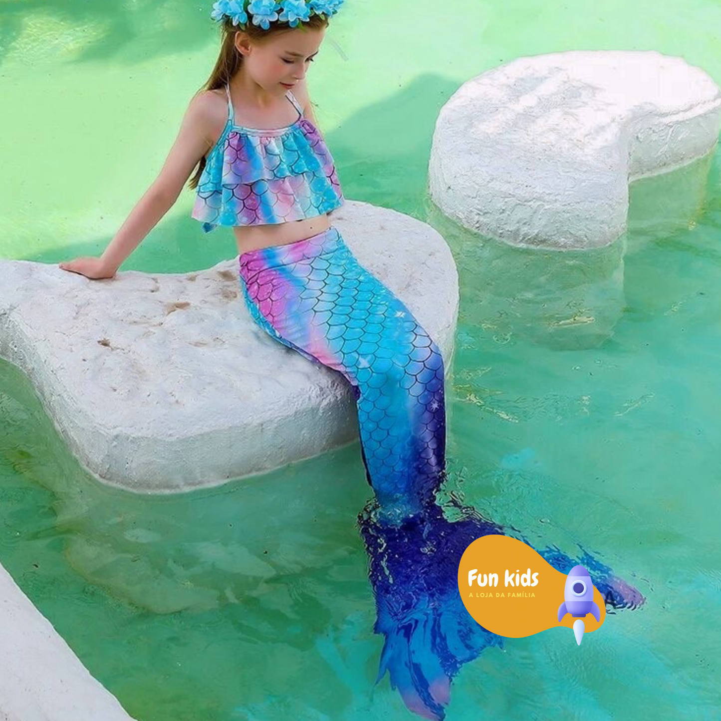 Moda Praia Biquíni Pequena Sereia Luxo