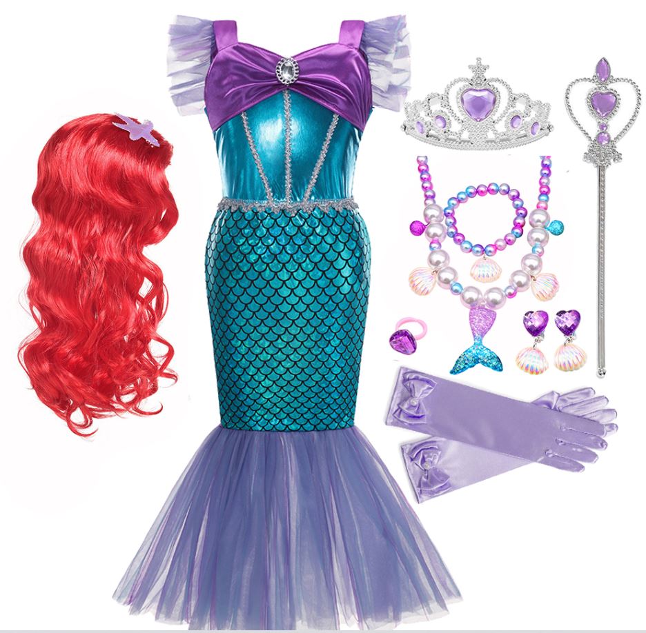 Fantasia Ariel Pequena Sereia Luxo